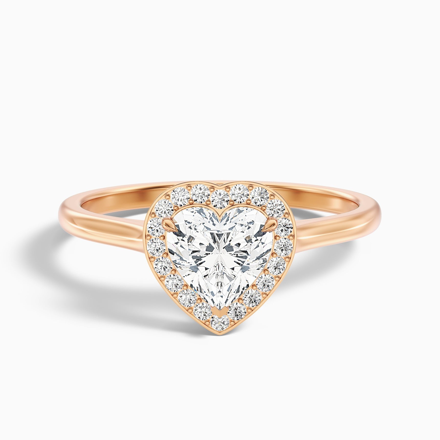 Lesotho 1 Carat 1 Carat Heart Halo Lab Grown Diamond Ring in 10k White Gold